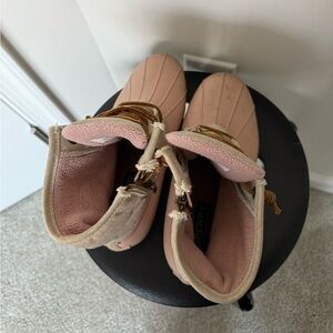 Sperry Women’s Saltwater Waterproof Duck Boots - Size 7, Pink & Cream